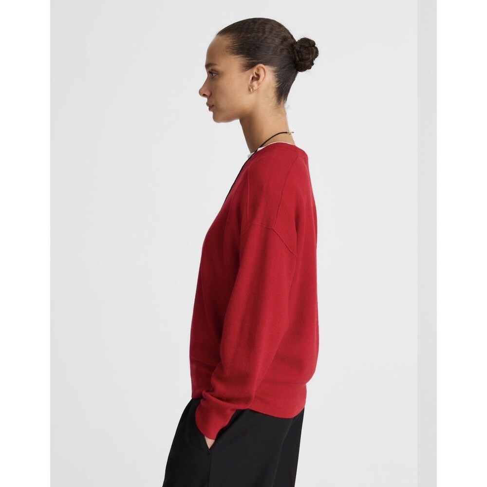NWT Madewell Merino Wool Pullover Sweater Red Crewneck Women’s Medium M - Picture 4 of 7